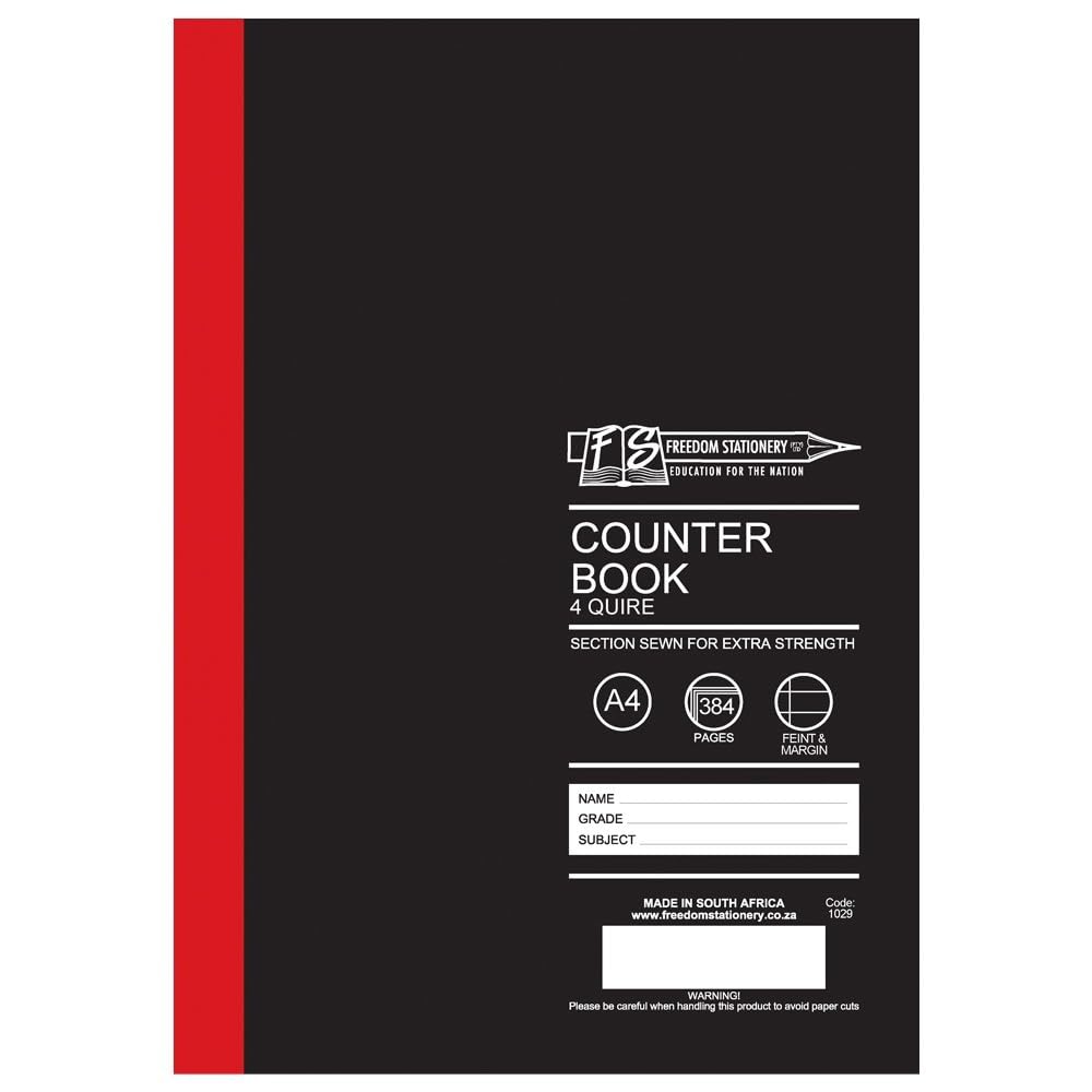 Freedom Stationery 4 Quire 384 Pages A4 Feint and Margin Counter